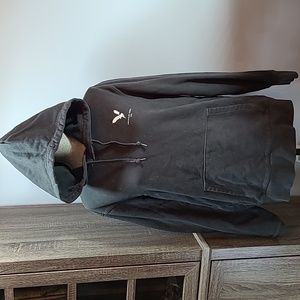 American Eagle Dark Charcoal Gray Heavyweight Hoodie Sweatshirt  Size Large